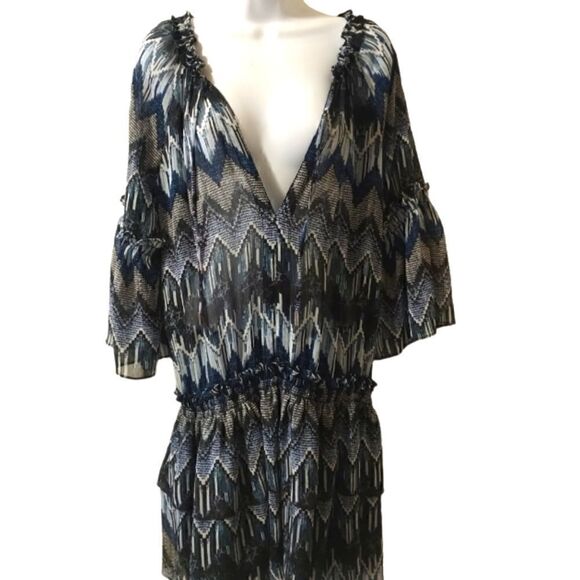 Red Carter Indigo Blues Bell mini dress size M/8 - Picture 5 of 10